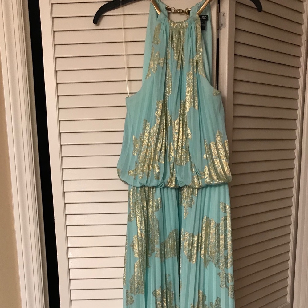 Blue and gold dress